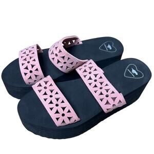 Rocket Dog Pink Cutout Wedge Sandal Women’s 7 Platform Shoes Y2K 90s